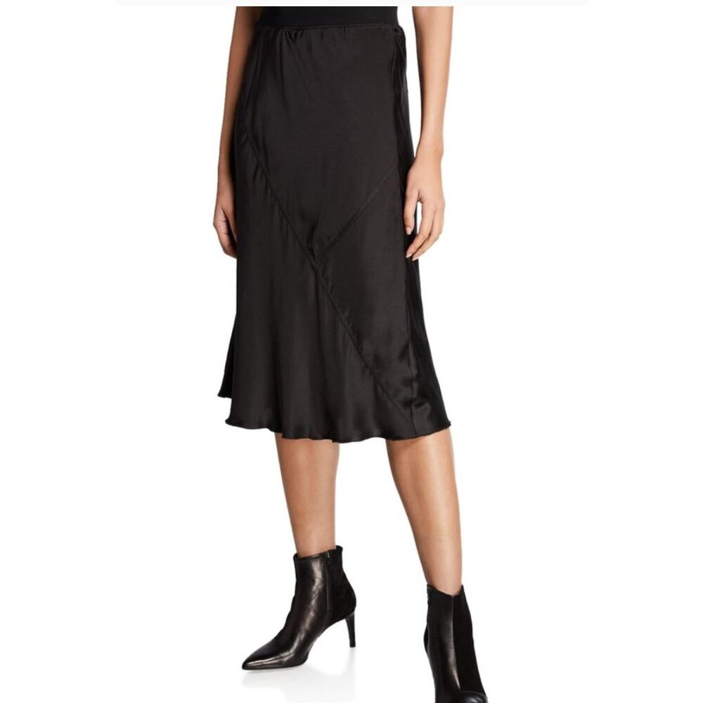 ATM Anthony Thomas Melillo Black Silk Paneled Midi Skirt Size XS NEW WITH TAGS